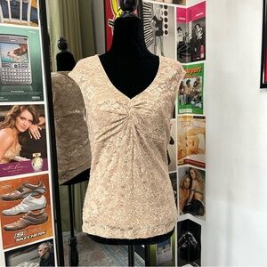 rampage y2k beige lace top